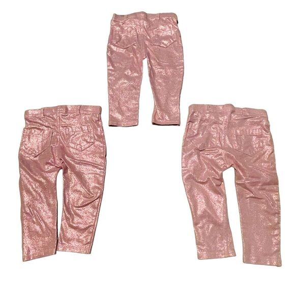 x3 Garanimals Pink Metallic Shimmer Leggings - 12M - Picture 2 of 10